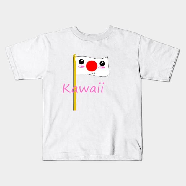 Kawaii Japanese Flag V2 Kids T-Shirt by MajorNate175